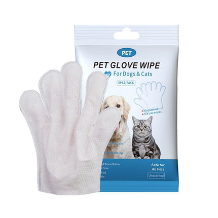 Cat Dog Cleaning Gloves Wipes Fur Disposable Face Washing Grooming.
