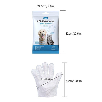 Cat Dog Cleaning Gloves Wipes Fur Disposable Face Washing Grooming.