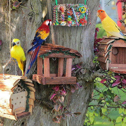 Parrot Gnawing Toys Woven Grass Nets Colourful Chewing Bird Cage Play.