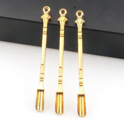2PCS Gold Mini Scoop Spoon Metal Powder Spatula for Kitchen Craft or Resin Use.