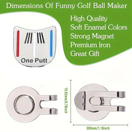 Golf Ball Marker Metal With Hat Clip Golf Training Aid Outdoor Sport Aiming Tool.