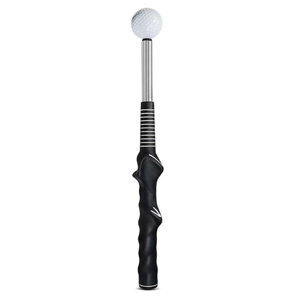 Golf Swing Training Aid Telescopic Impact Sound Stick Exercise Tool for Practice - Black.