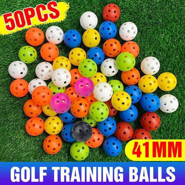 50PCS Plastic Whiffle Airflow Hollow Golf Practice Training Balls Golf Sport.