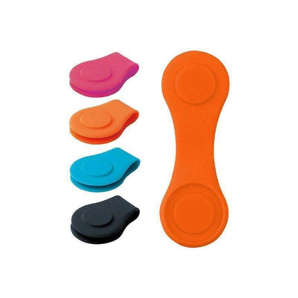 1Pc Silicone Golf Hat Clip Ball Marker Holder with Secure Attachment Design - Black.