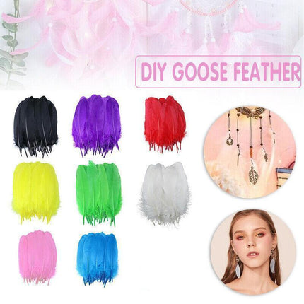 50X Craft Feathers Goose Feather Diy Art Party Decoration Wedding Dream Catcher - Pink.