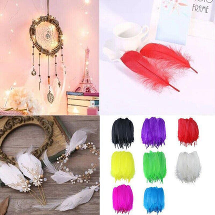 50X Craft Feathers Goose Feather Diy Art Party Decoration Wedding Dream Catcher - Pink.