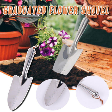 Stainless Steel Scale Spade Gardening Shovel Small Gardens Succulents Plant Tool.