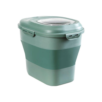 Large Capacity Pet Food Storage Box Foldable Design with Seal Lid - Grey.