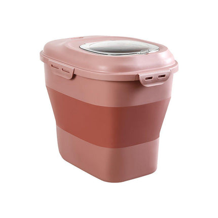 Large Capacity Pet Food Storage Box Foldable Design with Seal Lid - Grey.
