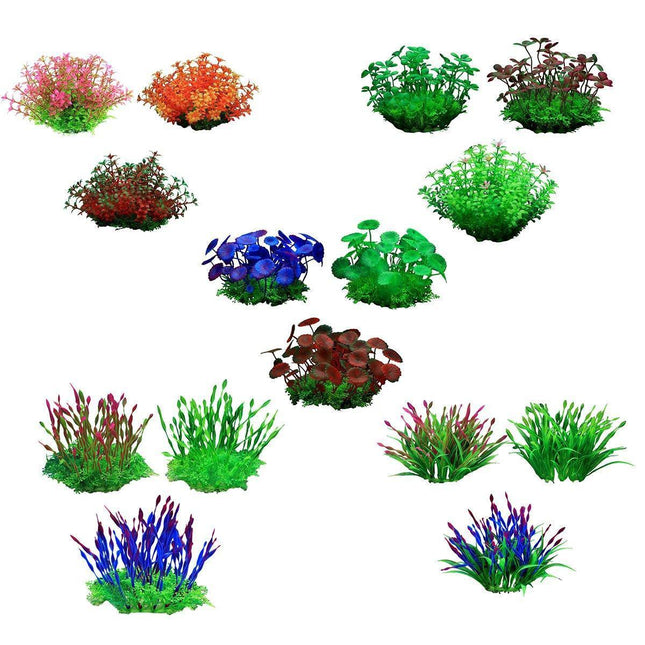 Artificial Water Grass Fish Tank Decoration Aquarium Landscape Simulation Plants - 04-3PCS.