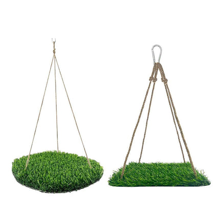 Parrot Turf Hammock Climbing Toy for Hamster Pet Bed Hanging Swing for Small Pet - Quadrate.