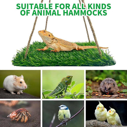 Parrot Turf Hammock Climbing Toy for Hamster Pet Bed Hanging Swing for Small Pet - Roundness.