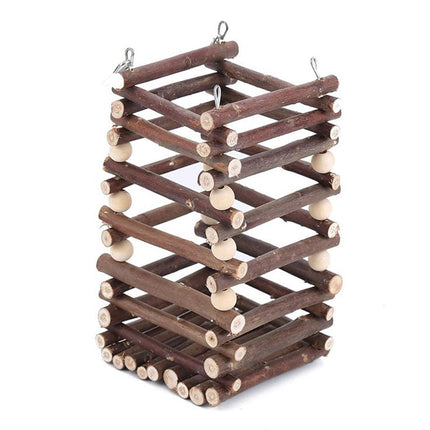 Rabbit Hay Feeder Rack Apple Wood Grass Holder Natural Food Rack Small Pet.