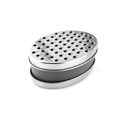 Stainless Steel Kitchen Cheese Grater with Container Storing Fruits Cheese Box - Pink.