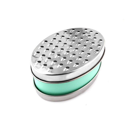 Stainless Steel Kitchen Cheese Grater with Container Storing Fruits Cheese Box - Pink.