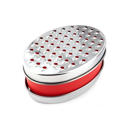Stainless Steel Kitchen Cheese Grater with Container Storing Fruits Cheese Box - Pink.