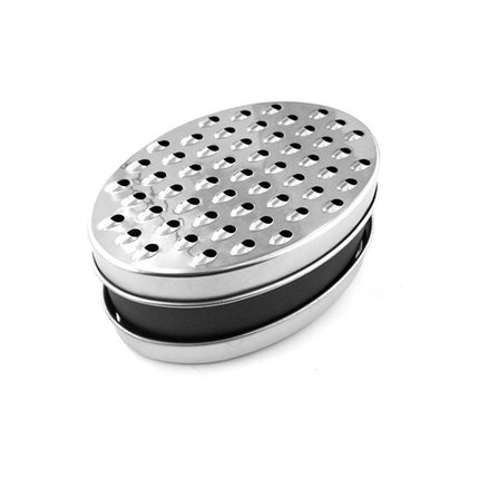 Stainless Steel Kitchen Cheese Grater with Container Storing Fruits Cheese Box - Pink.