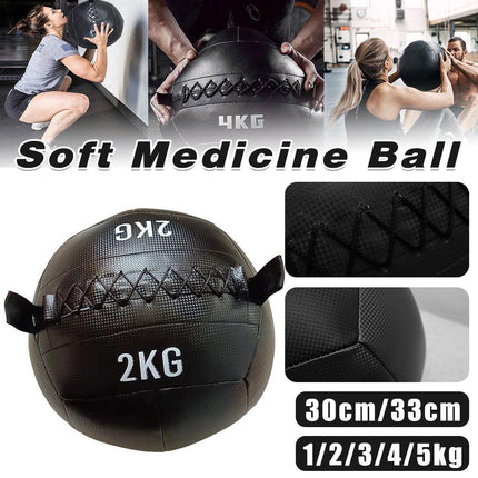 Non-Elastic Soft Squat Wall Ball for Solid Gravity and Balance Training Workouts - 5kg.