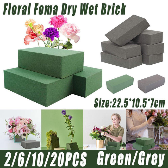 Floral Foam Blocks for Dry Wet Artificial Flower Arrangements Florist Supplies - Wet 2PCS.