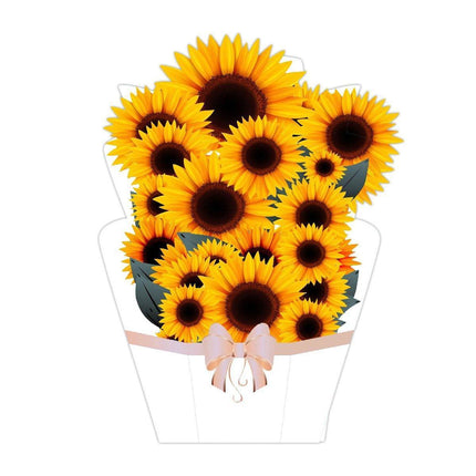 New Style 3D Pop Up Cards Paper Flower Bouquet Greeting Card for All Occasions - Greenish Lily Flower.