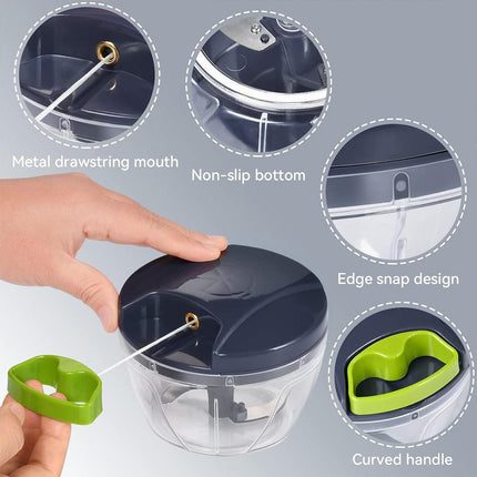 Garlic Press Chopper Slicer Hand Presser Grinder Crusher Home Kitchen Tools Use - 1000ml.