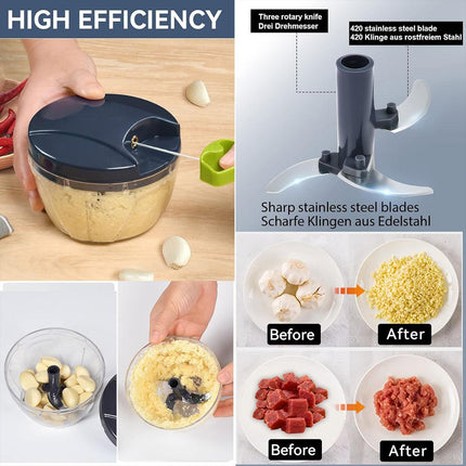 Garlic Press Chopper Slicer Hand Presser Grinder Crusher Home Kitchen Tools Use - 1000ml.