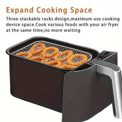 Air Fryer Grill Rack Multi Layer Removable Shelf Mesh Rack for Cooking BBQ - Rectangle.