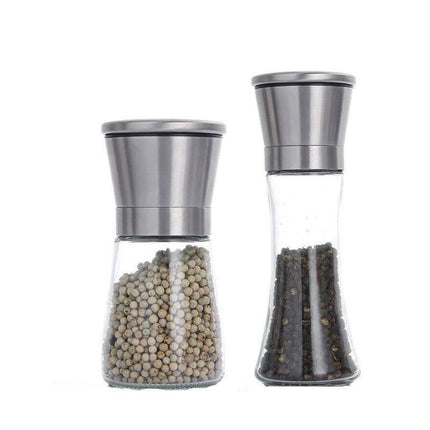 Stainless Steel Manual Salt and Pepper Grinder with Adjustable Ceramic Core - 200ML.