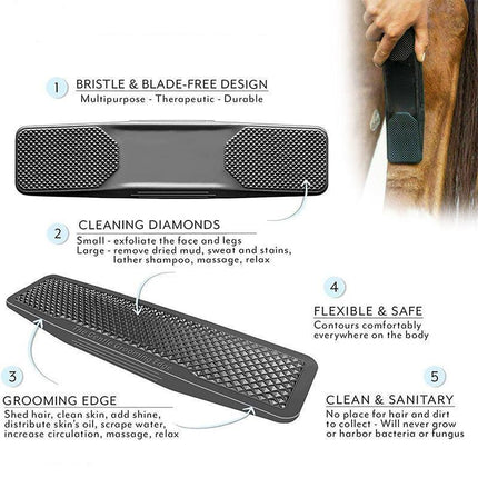 Horses Dogs Grooming Brush 6-In-1 Shedding Grooming Massage Kit Neat Pet Comb.