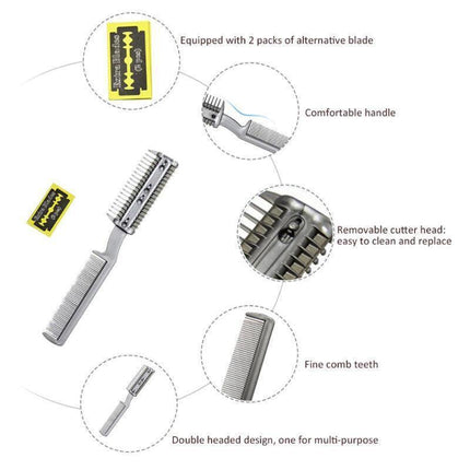 2 Sided Razor Clipper Comb Pet Hair Trimmer Grooming Cutter Dogs Cats Puppy.
