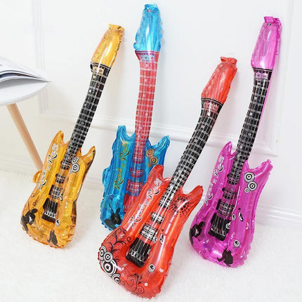 Guitar Foil Balloon Air Fill Rock and Roll Music Party Wedding Birthday Decoration - Blue.