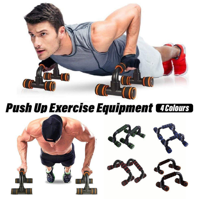 H Shaped Push Up Bars Home Fitness Equipment for Chest Arm Shoulder Training - Orange.