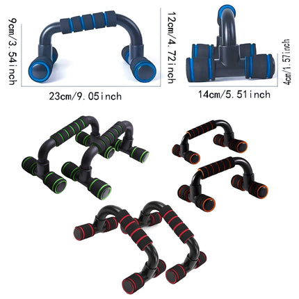 H Shaped Push Up Bars Home Fitness Equipment for Chest Arm Shoulder Training - Orange.