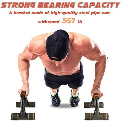 H Shaped Push Up Bars Home Fitness Equipment for Chest Arm Shoulder Training - Orange.