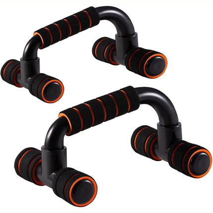 H Shaped Push Up Bars Home Fitness Equipment for Chest Arm Shoulder Training - Orange.
