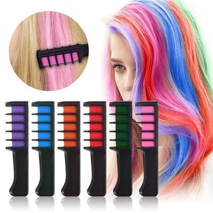 10 Colours Hair Chalk Comb Kit Temporary Hair Dye for Parties and Creative Play.