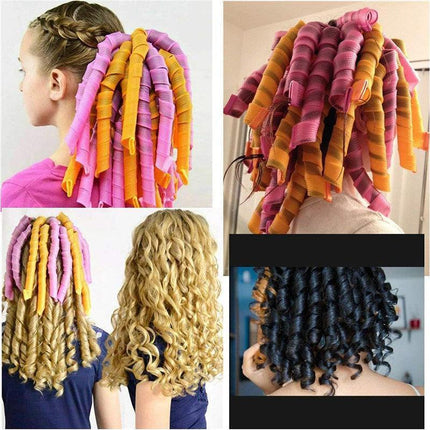 Magic Hair Curler No Heat 40Pcs Leverage Curlers Formers Spiral Styling Rollers.