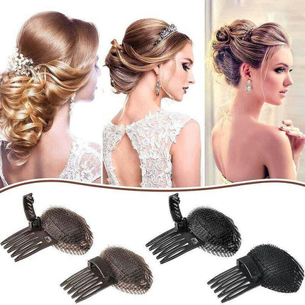 2Pcs Diy Invisible Hair Volume Increase Fluffy Puff Sponge Pad Clip Comb Girls.