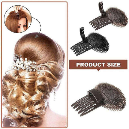 2Pcs Diy Invisible Hair Volume Increase Fluffy Puff Sponge Pad Clip Comb Girls.