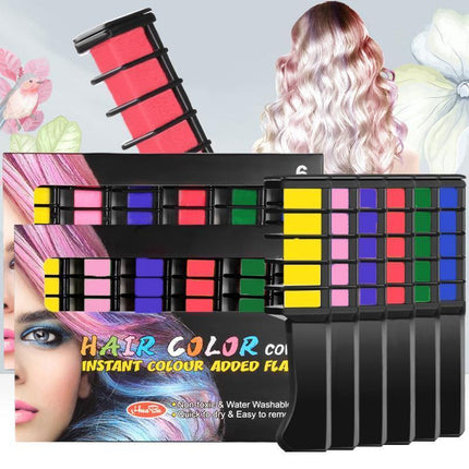 6 Colours Washable Hair Chalk Comb Kit Temporary Hair Dye for Parties and Events.