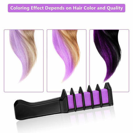 6 Colours Washable Hair Chalk Comb Kit Temporary Hair Dye for Parties and Events.