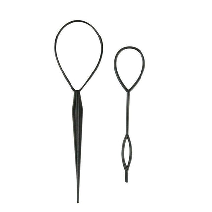 Hair Styling Tool 2Pcs Set Topsy Tail Ponytail Maker Braid Ladies Girl Clip Loop.