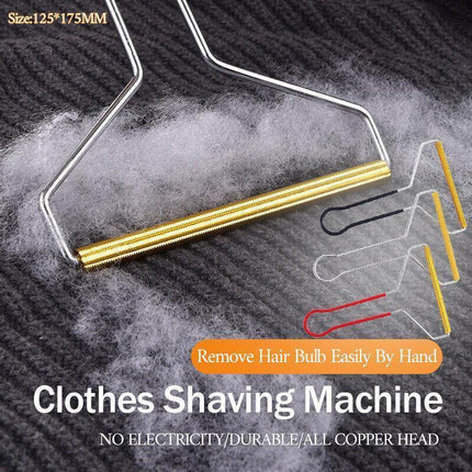 Lint Cleaner Pro Steel Manual Clothes Fluff Remover Fabric Sweater Fuzz Shaver - Silver.