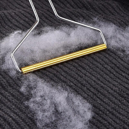 Lint Cleaner Pro Steel Manual Clothes Fluff Remover Fabric Sweater Fuzz Shaver - Silver.