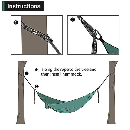 Outdoor Camping Hammock with Adjustable Strap Portable Hanging Bed Travel Swing.
