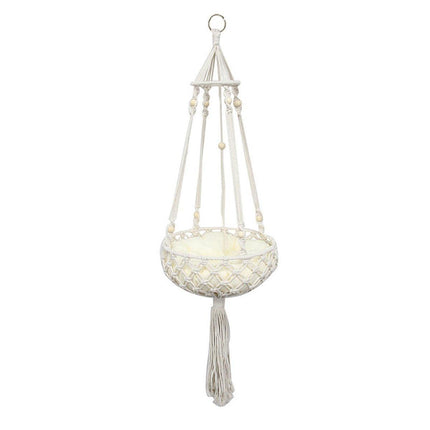 Macrame Cat Hammock Boho Style Kitty Hanging Swing Bed Pet Sleeping Bed Cat.