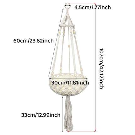Macrame Cat Hammock Boho Style Kitty Hanging Swing Bed Pet Sleeping Bed Cat.