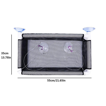 Cat Window Bed Suction Cup Hammock Black Breathable Hanging Seat 55x35cm.