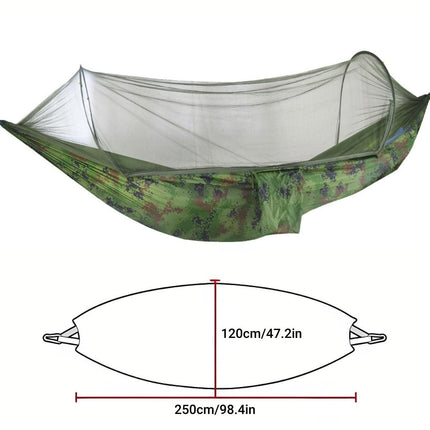 Camping Hammock Tent Set Double Outdoor Hanging Bed With Mosquito Net For Travel - Camouflage.