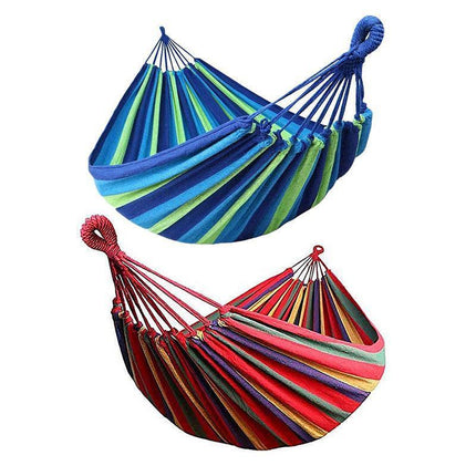 Double Outdoor Hammock 260x150cm with Straps for Camping Hanging Tree Bed - Red.